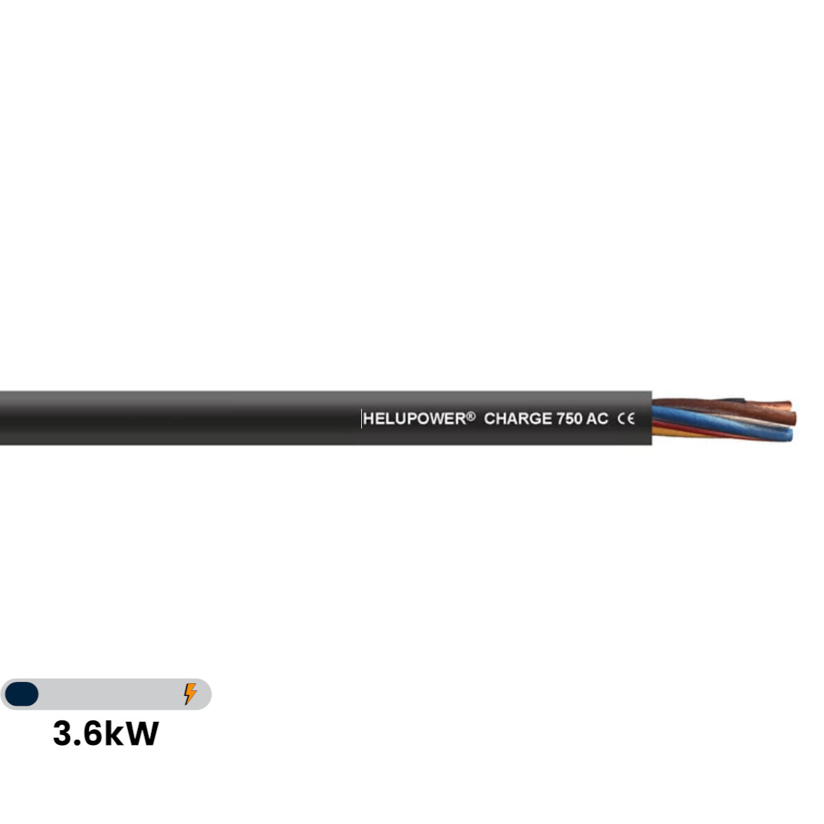Meterware | E-Auto Ladekabel | 16A 3,6kW 1Phasig | Beide Seiten offen