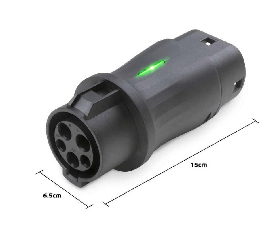 Adapter | Typ1 zu Typ2 | 32A 7,2kW 1Phasig | inkl. Tasche