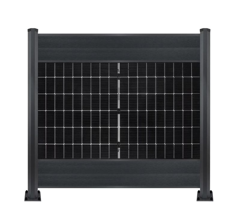 Solar PV-Zaun | 430 Watt pro Element | Quer mit Boards | Komplettset