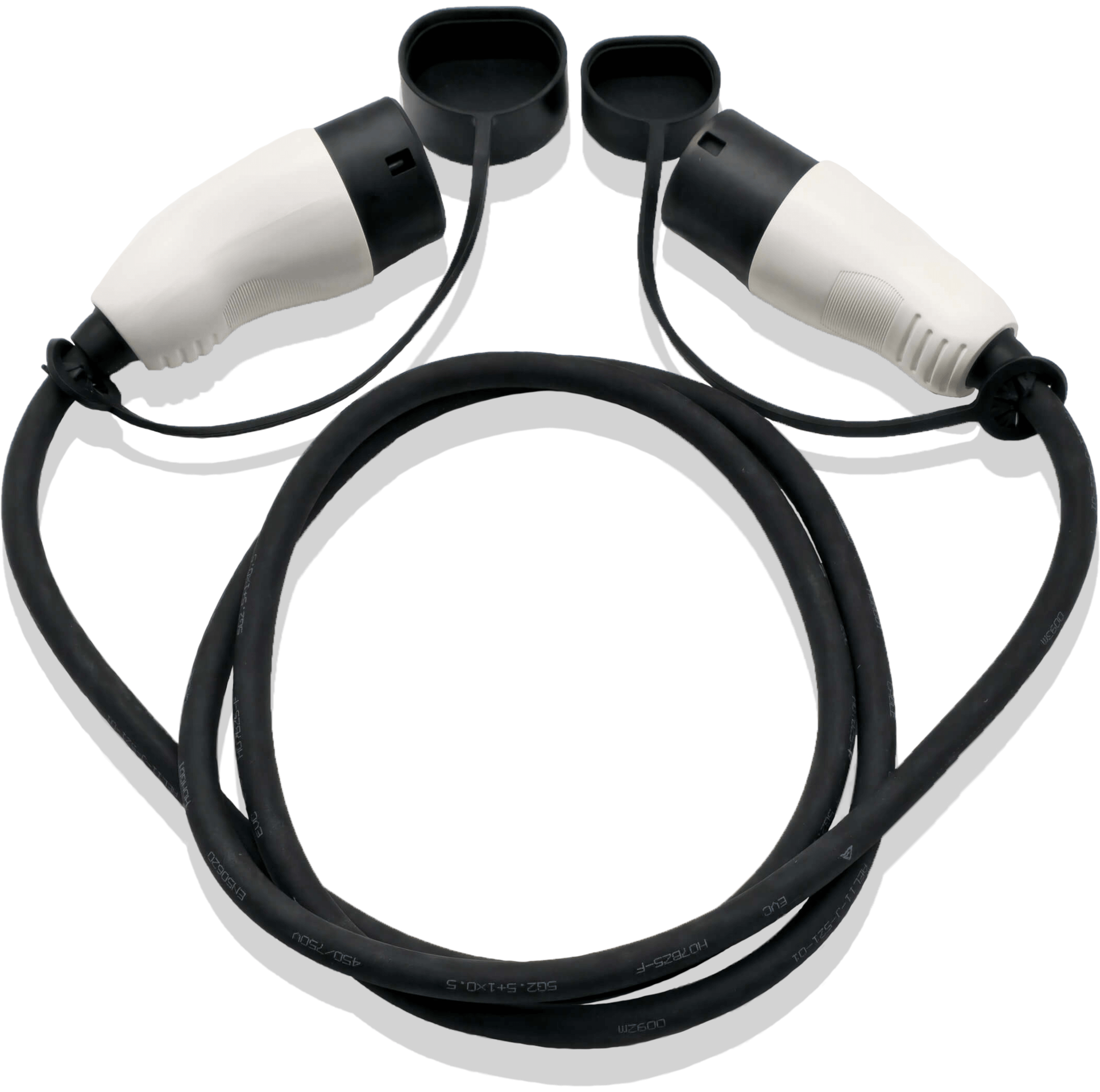 WIRELOAD | Kleine Stecker | Ladekabel | 16A 11kW 3Phasig | Typ2 | 2,5 Meter