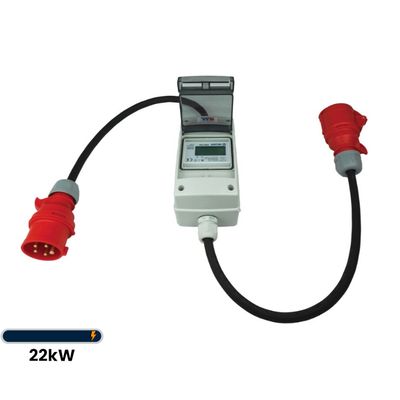 Mobiler Stromzähler | CEE | 32A 22kW 3Phasig | MID Zähler | Geeicht | Mit/Ohne Reset