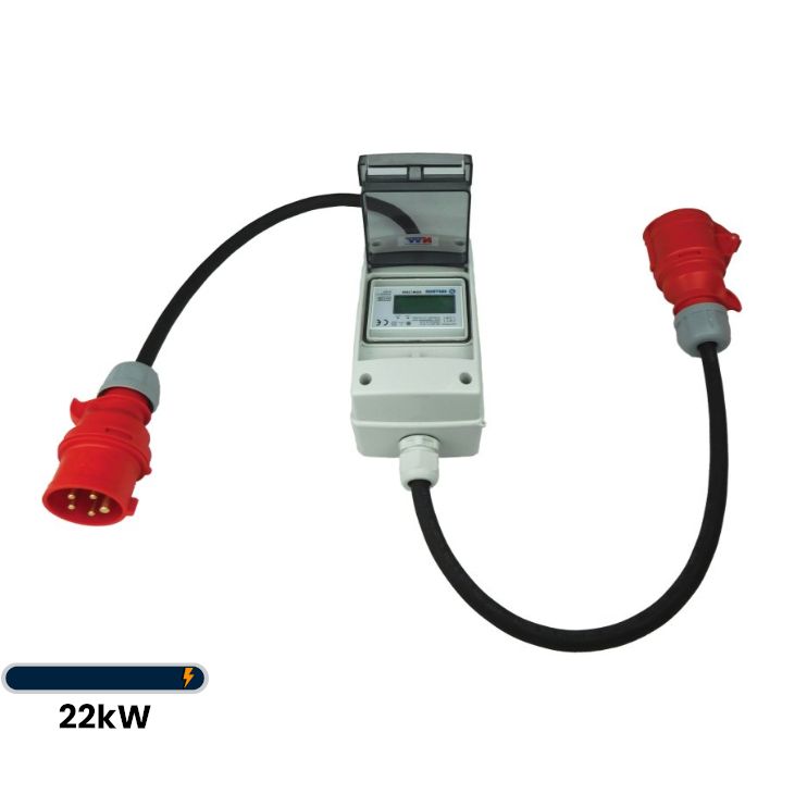 Mobiler Stromzähler | CEE | 32A 22kW 3Phasig | MID Zähler | Geeicht | Mit/Ohne Reset