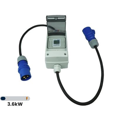 Mobiler Stromzähler | CEE | 16A 3,6kW 1Phasig | MID Zähler | Geeicht | Mit/Ohne Reset