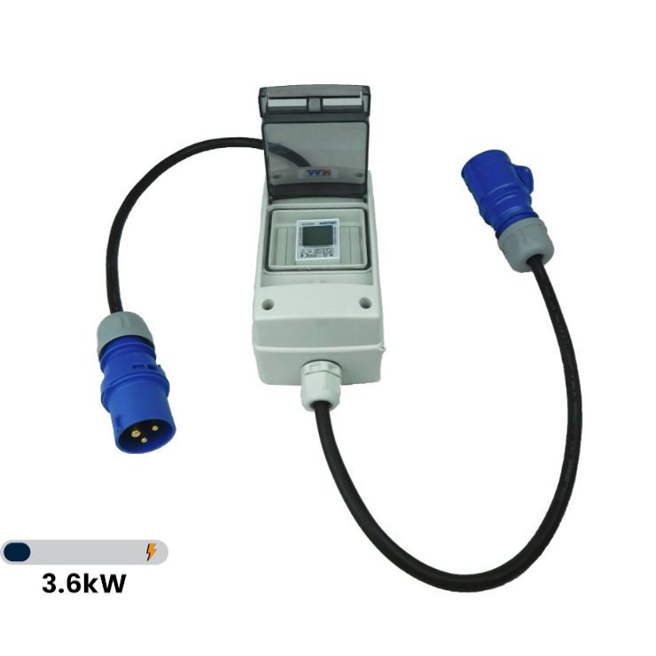 Mobiler Stromzähler | CEE | 16A 3,6kW 1Phasig | MID Zähler | Geeicht | Mit/Ohne Reset