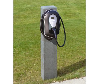 Ladesäule | Stele | Standfuß | Kunststoff | Beton-Optik | Universell nutzbar |  Anthrazit