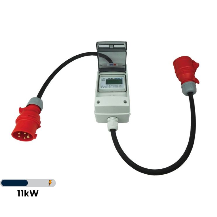 Mobiler Stromzähler | CEE | 16A 11kW 3Phasig | MID Zähler | Geeicht | Mit/Ohne Reset