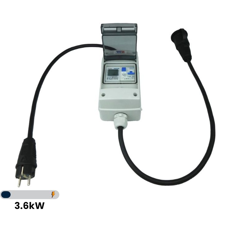 Mobiler Stromzähler | Schuko | 16A 3,6kW 1Phasig | MID Zähler | Geeicht | Mit/Ohne Reset