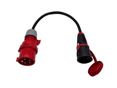 EV-Adapterkabel | CEE 5Pole zu Schuko | 16A 3,6kW 1Phasig | 30cm EV-Adapterkabel | CEE 5Pole zu Schuko | 16A 3,6kW 1Phasig | 30cm