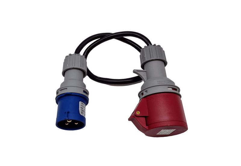 CEE 3Pole zu CEE 5Pole | EV-Adapterkabel | 16A 3,6kW 1Phasig | 30cm CEE 3Pole zu CEE 5Pole | EV-Adapterkabel | 16A 3,6kW 1Phasig | 30cm