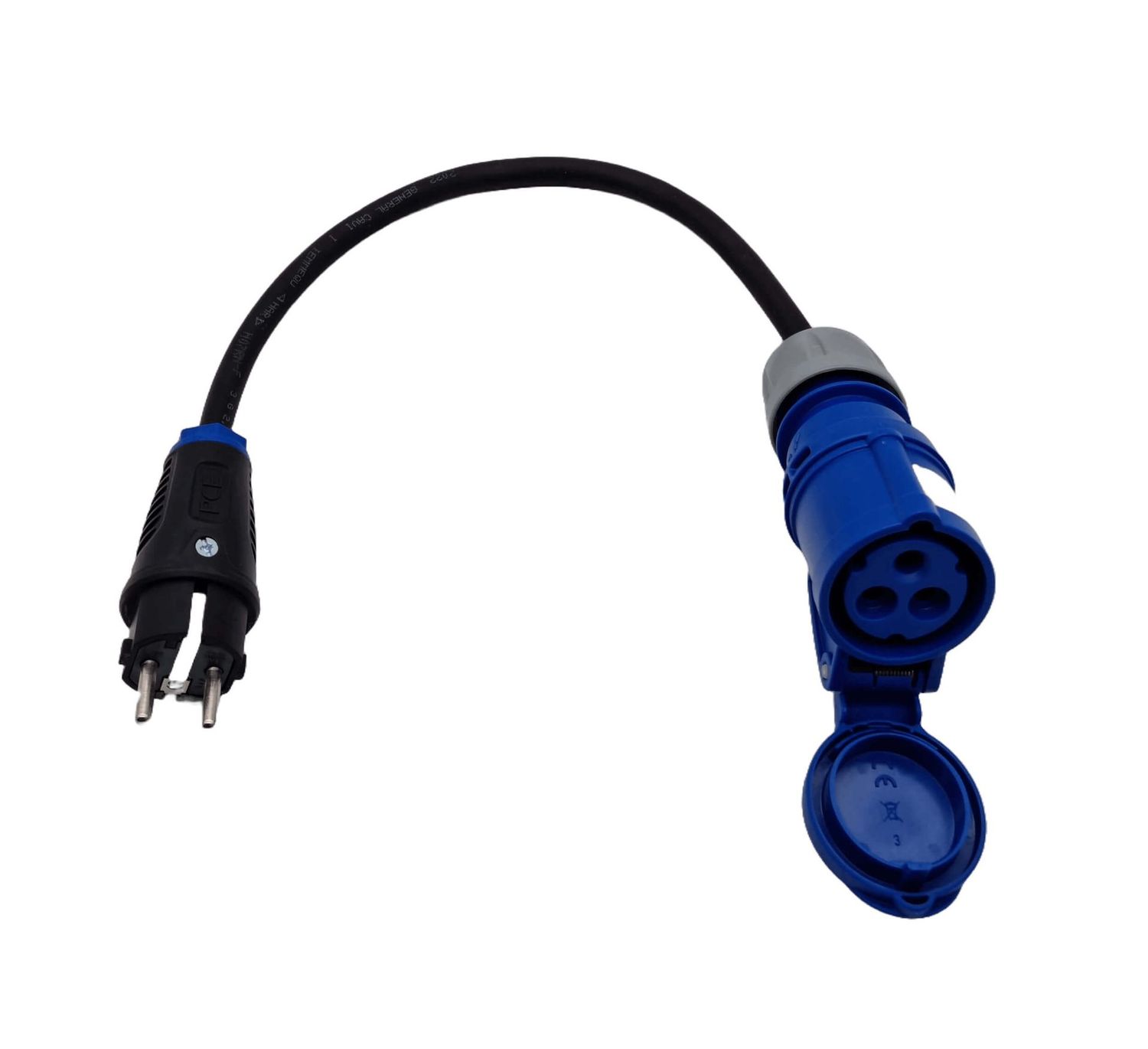EV-Adapterkabel | Schuko zu CEE 3Pole | 16A 3,6kW 1Phasig | 30cm