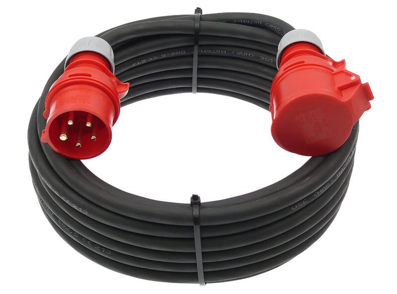 CEE Verlängerungskabel | 16A 11kW 3Phasig | 5Polig | 2 bis 50 Meter