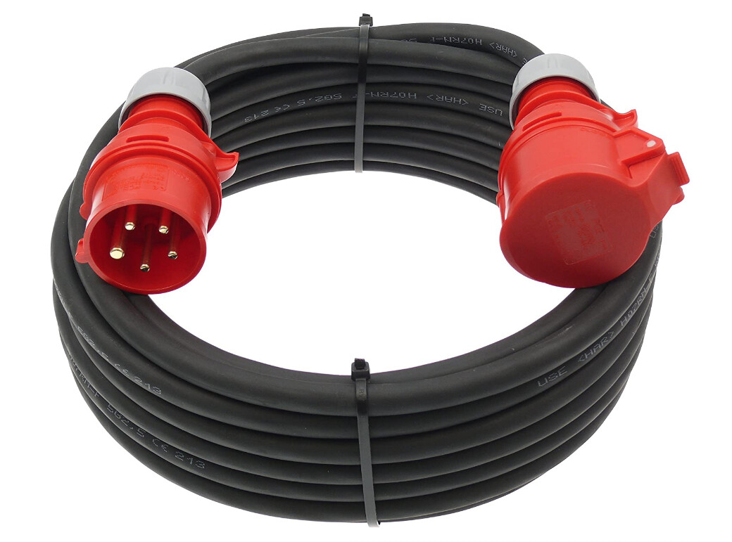 CEE Verlängerungskabel | 32A 22kW 3Phasig | 5Polig | 2 bis 50 Meter CEE Verlängerungskabel | 32A 22kW 3Phasig | 5Polig | 2 bis 50 Meter
