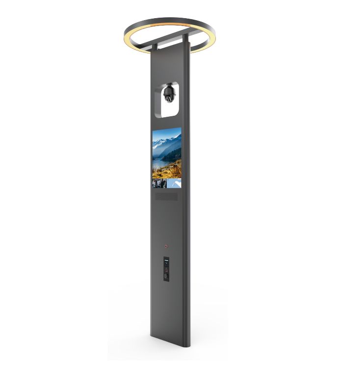 WIRELOAD Smart Pole | 32A 22kW | All-in-One Ladesäule mit Beleuchtung, Kamera, Werbedisplay & WLAN