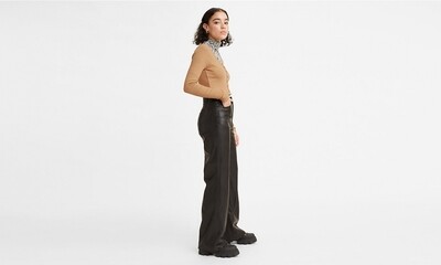 LEVI'S 70'S FLARE FAUX LEATHER JEANS