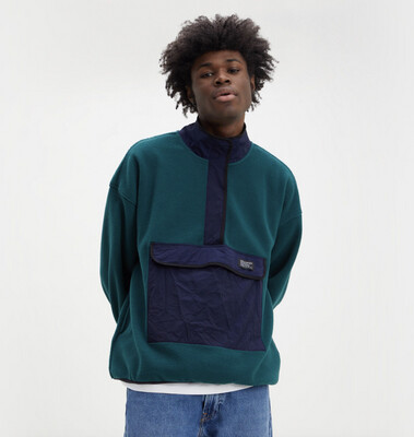 Levis Polar Fleece Mock Neck Green Levis Polar Fleece Mock Neck Green
