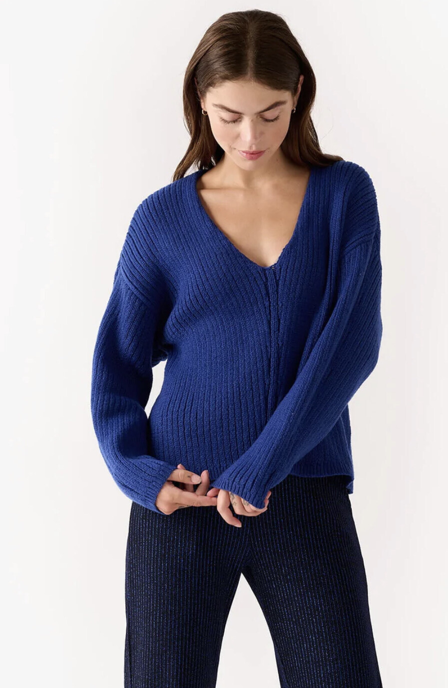Another Label Alia Knitted Pull l/s blauw K15-622181