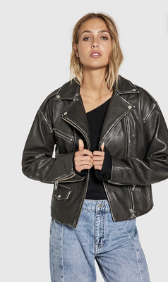 NORR Sabi leather jacket Black