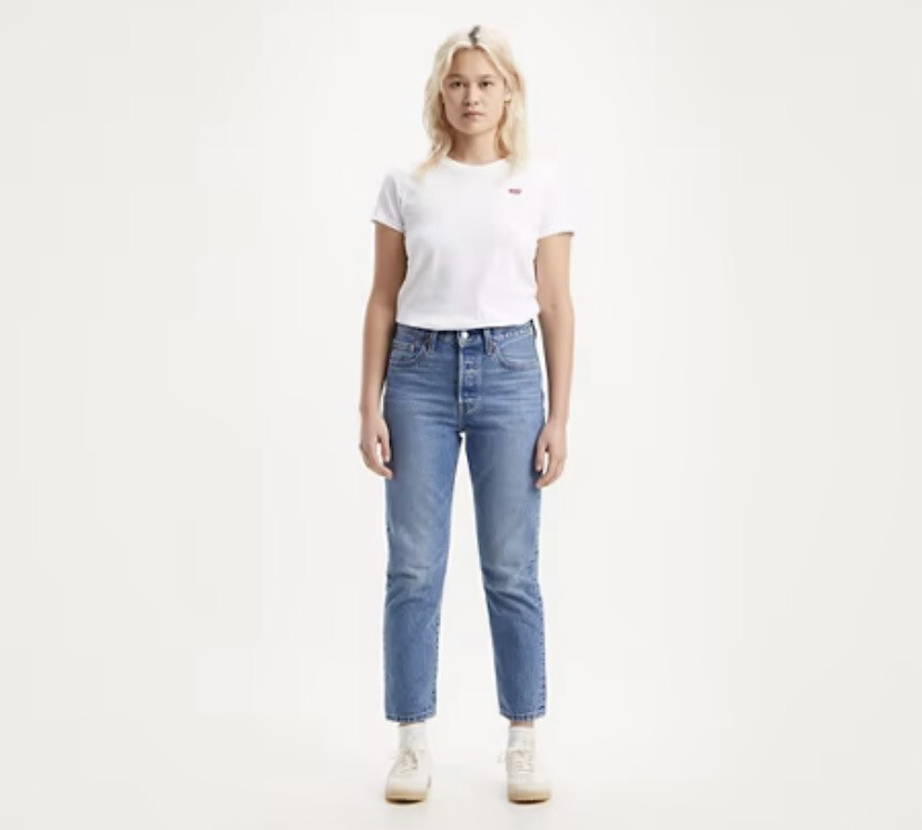 Levis 501 Crop blauw 362000236