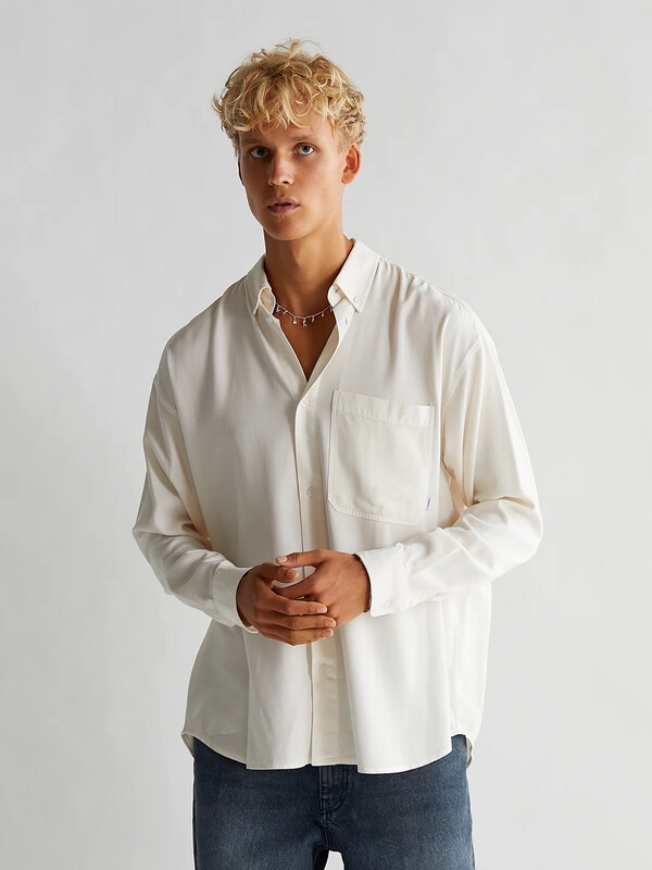 Woodbird Stoll Tencel Shirt Off White 2316-721