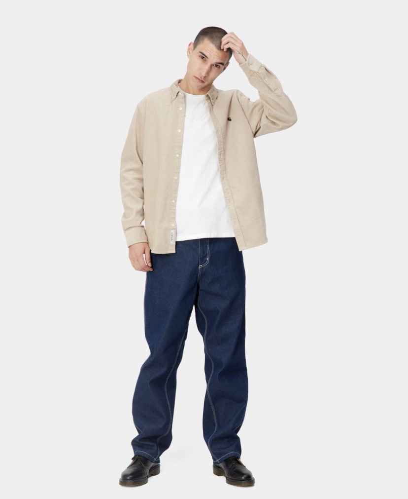 Carhartt WIP L S Madison Cord Shirt Wall Black I029958.03 Shop