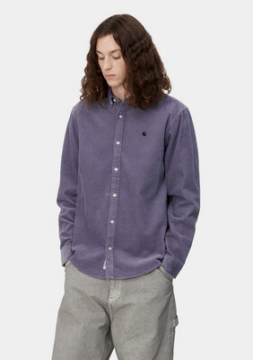 Carhartt WIP L/S Madison Cord Shirt Glassy Purple  Black I029958.03