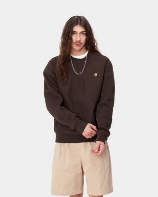 Carhartt WIP American Script Sweat 80/20 Tobacco I025475