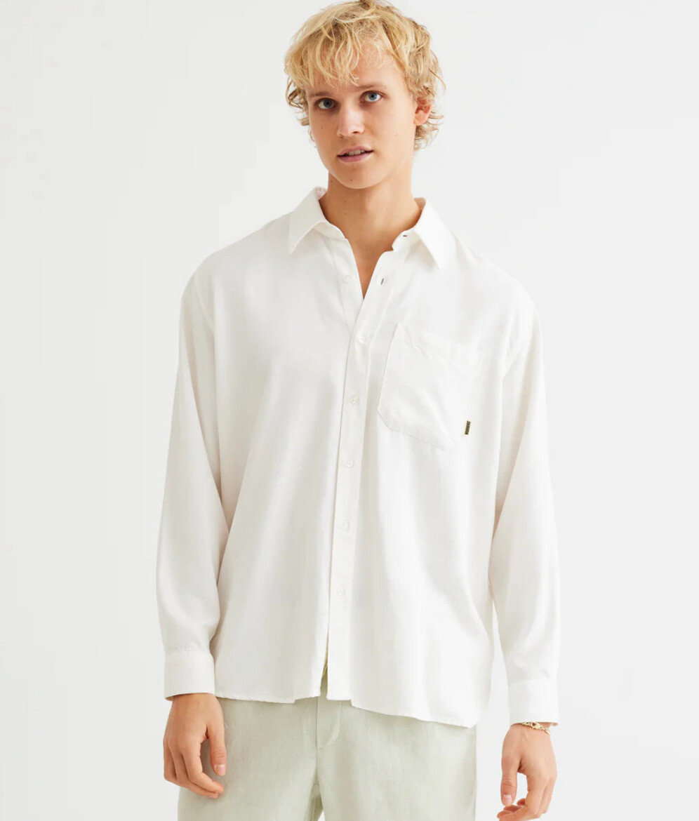 Woodbird Yuzo Tencel Shirt Off White 2416-720