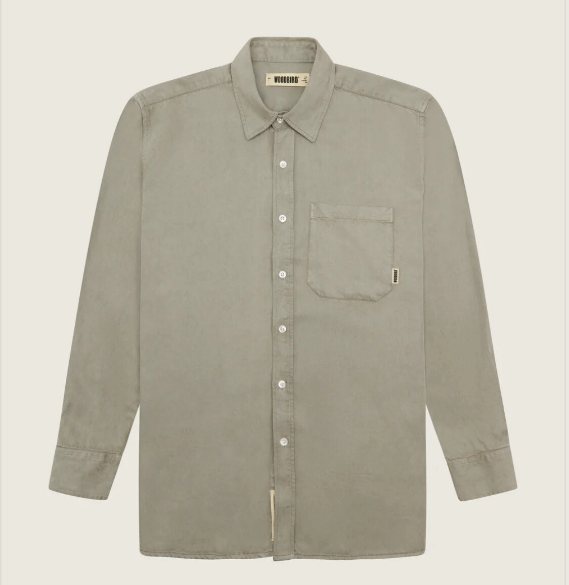 Woodbird Yuzo Tencel Shirt Army Green 2416-720