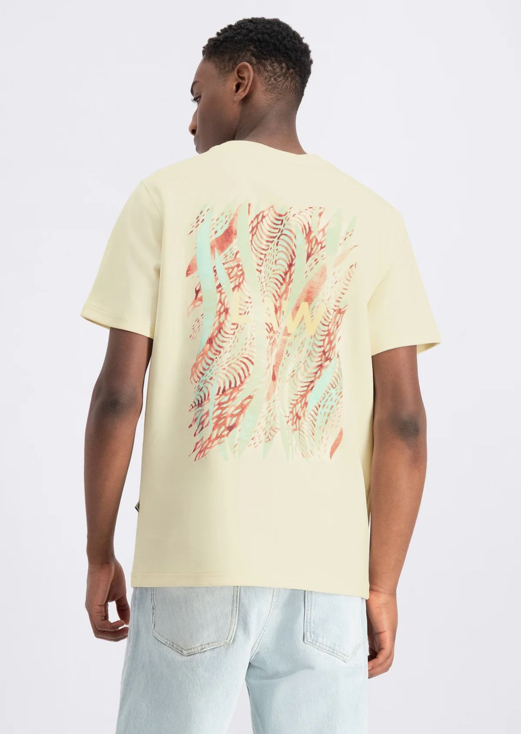 Law of The Sea Aqua Flow artwork tee Coconut Milk 10069