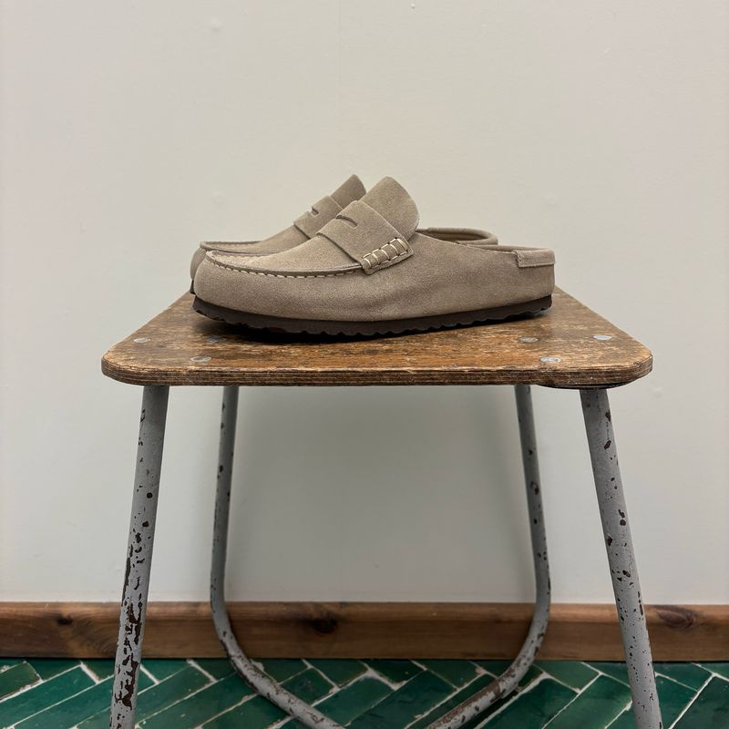 Birkenstock Naples Wrapped Suede Leather Unisex Taupe 1029710