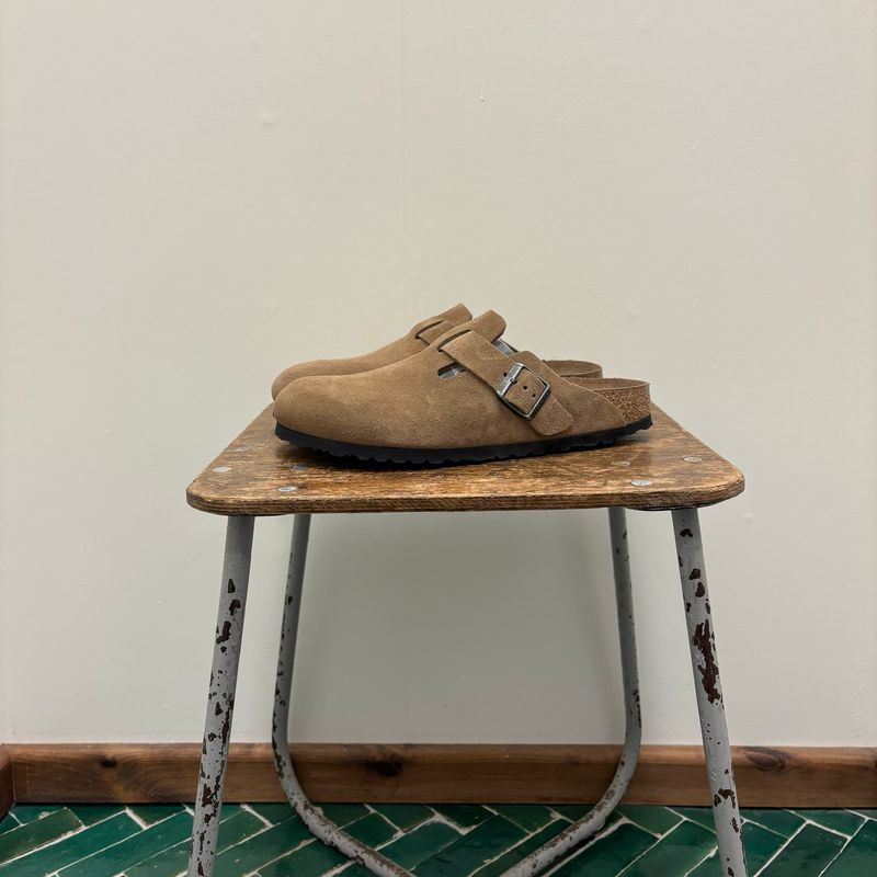 Birkenstock Boston Soft Footbed Suede Leather Un Dark Tea Tonal 1030861