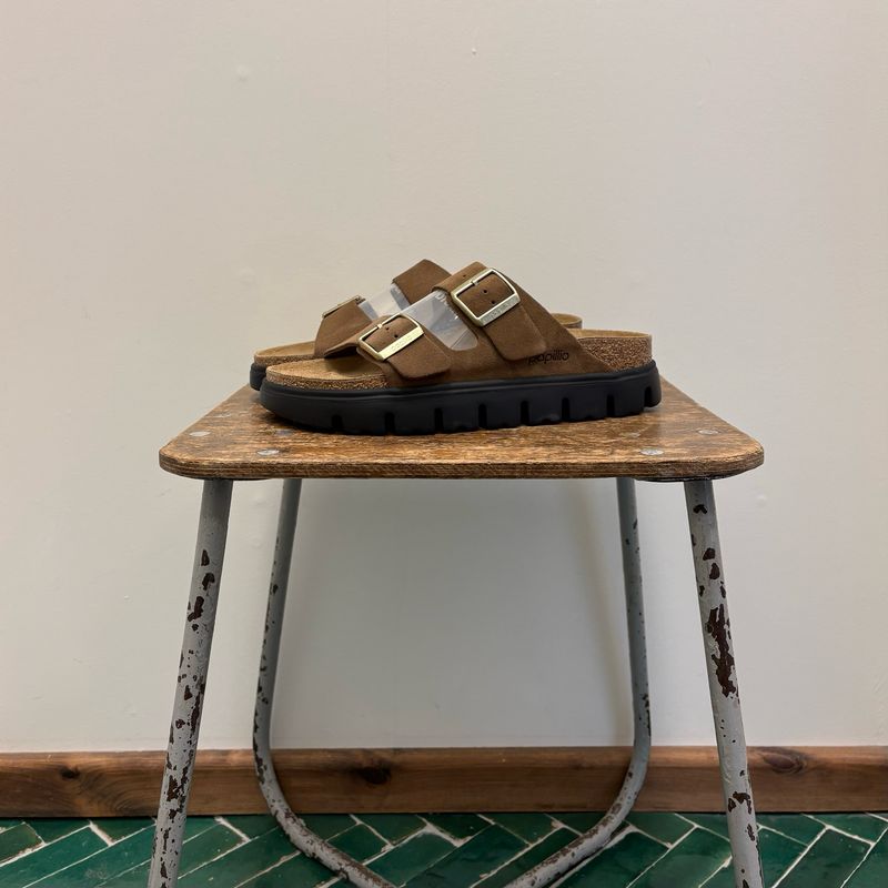 Birkenstock Arizona Chunky Suede Leather Women Dark Tea/ Black 1028389