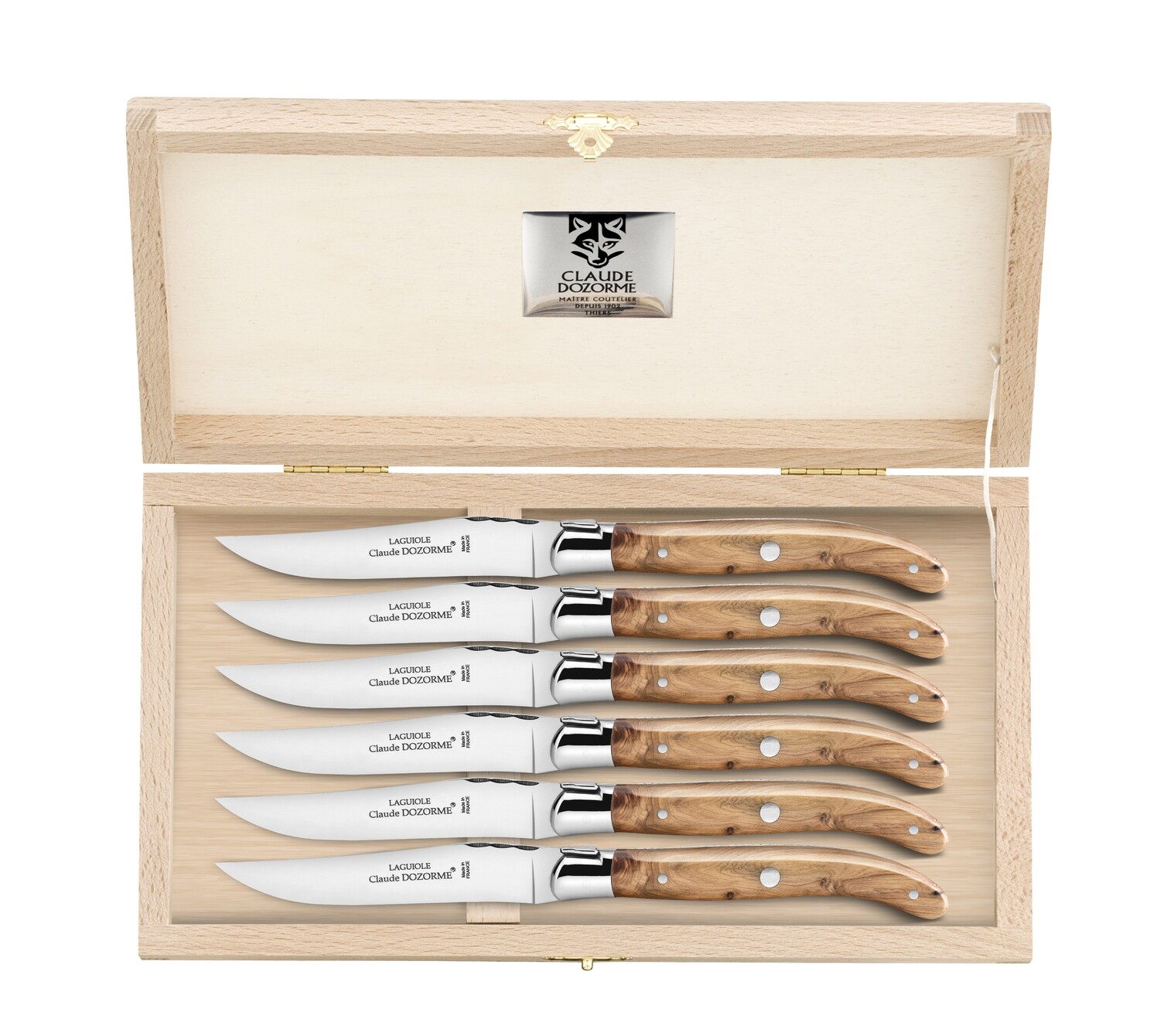 Laguiole Steak Knive Set Olive wood