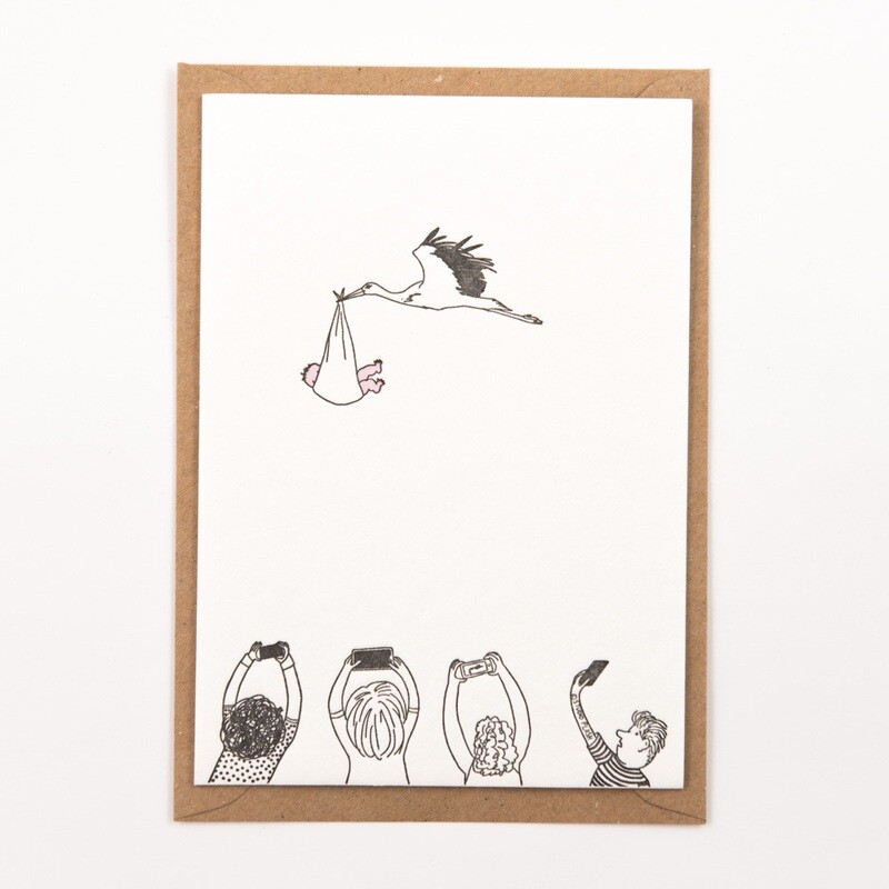 Card: Storck with baby Card: Storck with baby