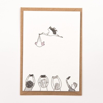 Card: Storck with baby