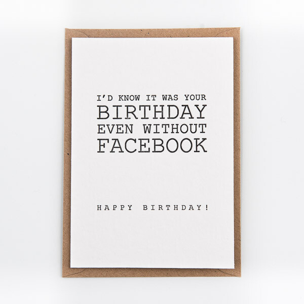 Card: birthday on facebook