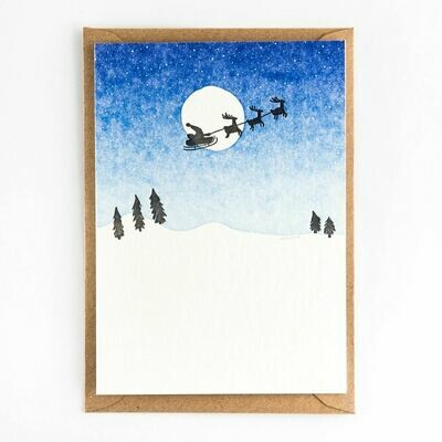 Card: Santa sky