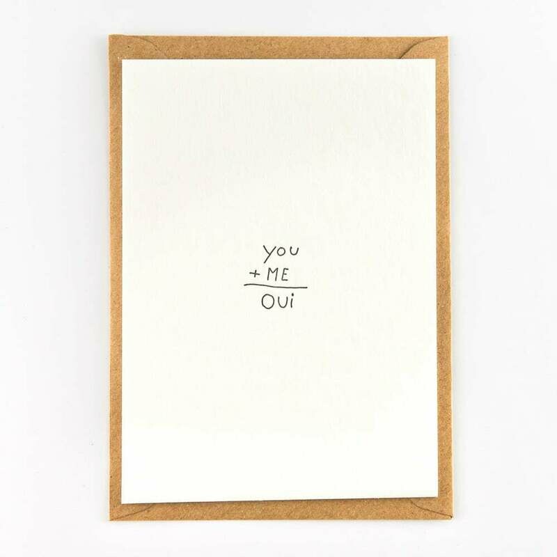 Card: You + me = oui