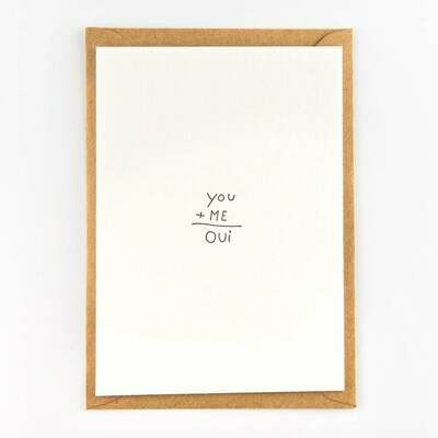 Card: You + me = oui