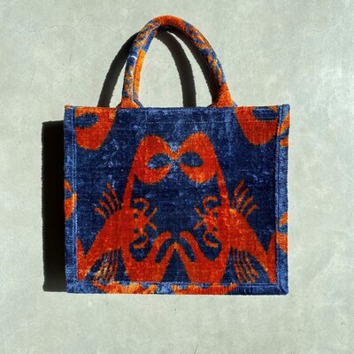 IKAT Tasche - "Krebs" Blau/Orange IKAT Tasche - "Krebs" Blau/Orange