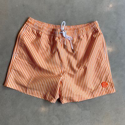 Badehose für Herren - Orange gestreift