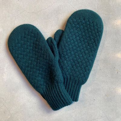 Fäustlinge aus Cashmere - Grün