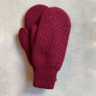 Fäustlinge aus Cashmere - Burgund