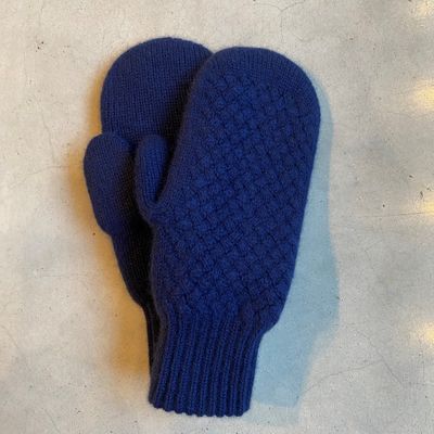 Fäustlinge aus Cashmere - Blau
