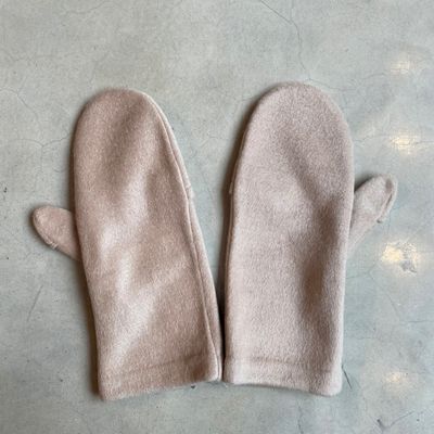 Fäustlinge aus Seide - Beige