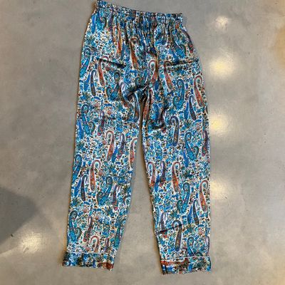 Pyjama aus Seidensatin - Blau