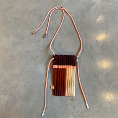 Mini-Umhängetasche - braun, rosa