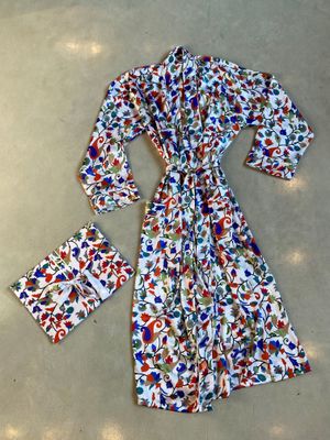 Kimono aus Seidensatin - mehrfarben