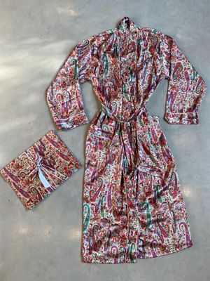 Kimono aus Seidensatin - Mehrfarben