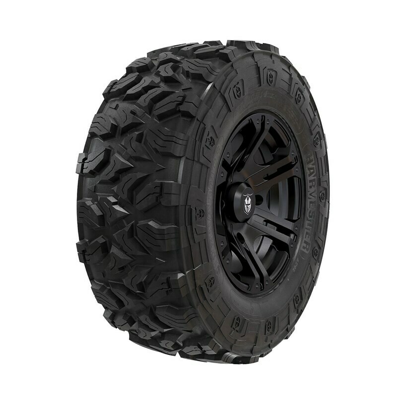 Polaris Pro Armor® Wheel & Tire Set: Sixr & Harvester®, Matte Black, 28R14